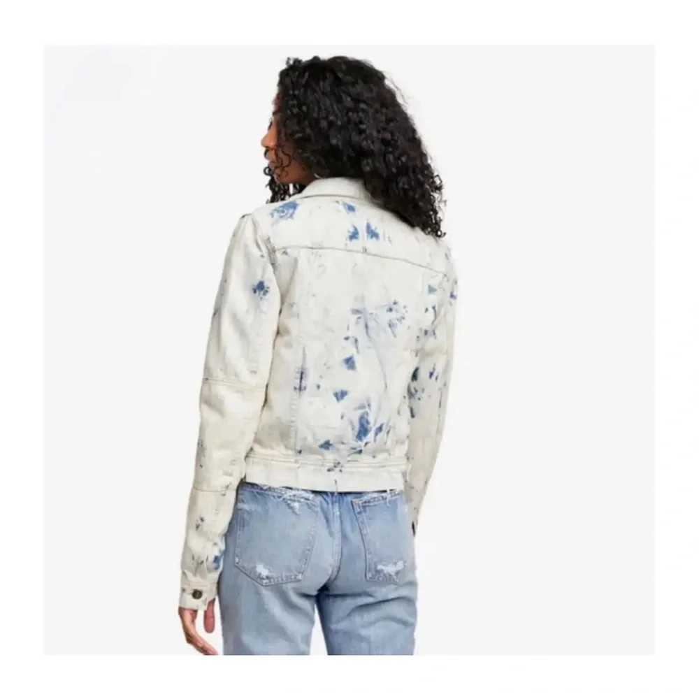 NWT! Free People Rumors Denim Jacket - Jones Tie Dye Blue - Size Small - Picture 5 of 7